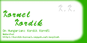 kornel kordik business card