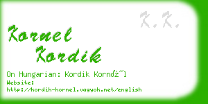 kornel kordik business card